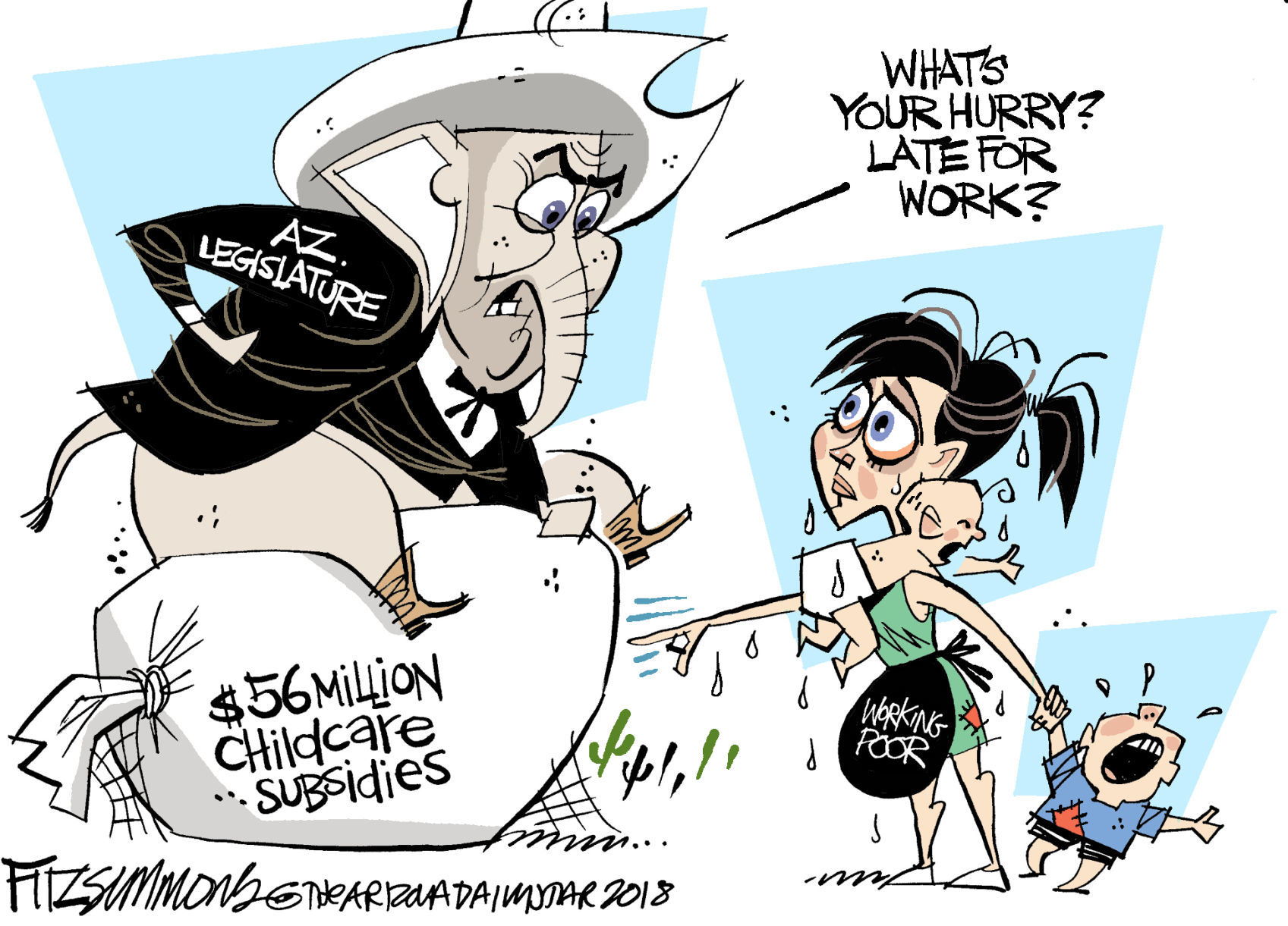 Daily Fitz Cartoon: Daycare woes